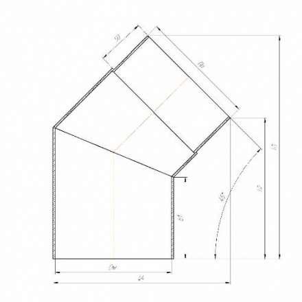 Отвод 45° КПД ЧЕРНЫЙ в Мозыре
