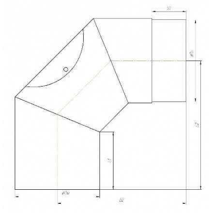 Отвод 90° с ревизией КПД ЧЕРНЫЙ в Мозыре