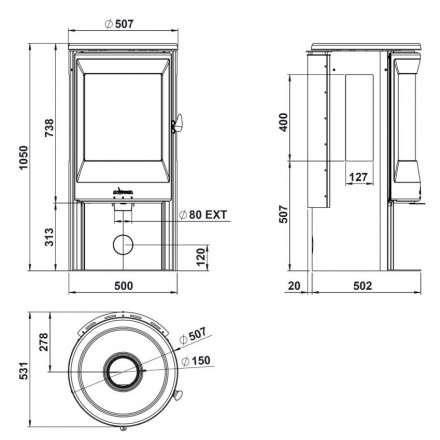 Купить Печь-камин Invicta Poele Neosen Etanche в интерьере чугунная в Мозыре в Мозыре