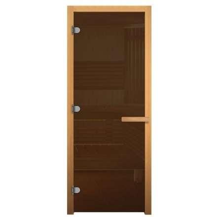 Дверь в баню стеклянная Везувий Бронза 1700x700 мм 716 GB Магнит ОСИНА (8 мм, 3 петли) купить в Мозыре