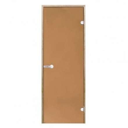 Дверь для бани стеклянная Harvia 8/21 коробка ольха, бронза в Мозыре