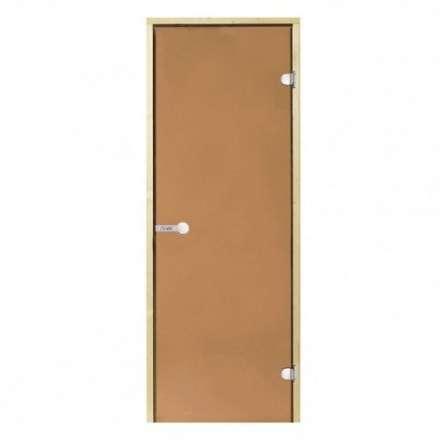 Дверь для бани стеклянная Harvia 7/19 коробка сосна, бронза в Мозыре