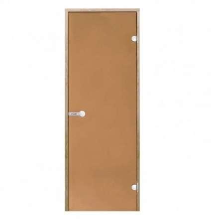 Дверь для бани стеклянная Harvia 7/19 коробка ольха, бронза в Мозыре