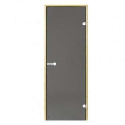 Дверь для бани стеклянная Harvia 7/19 коробка сосна, серая в Мозыре