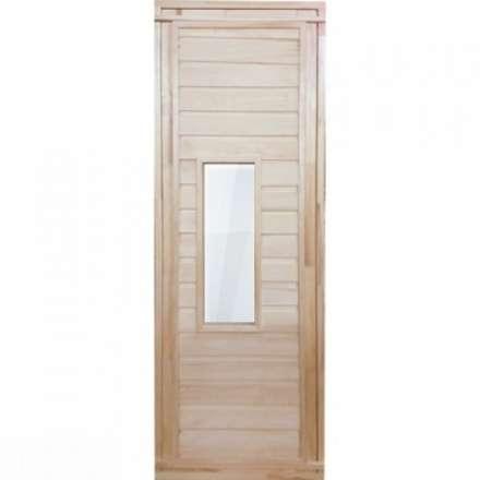 Дверь для бани деревянная 1700х700мм со стеклом купить в Мозыре