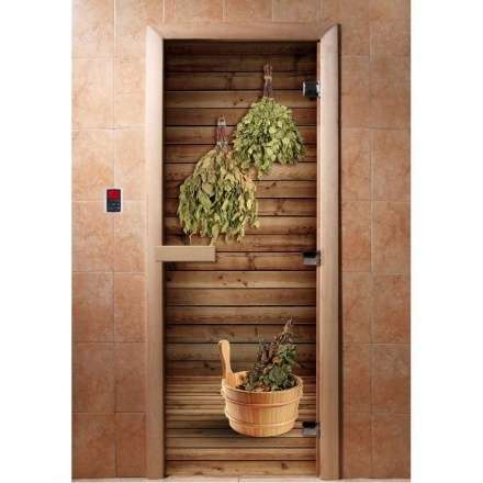 Дверь для сауны Doorwood с фотопечатью A004 1900x700 в Мозыре