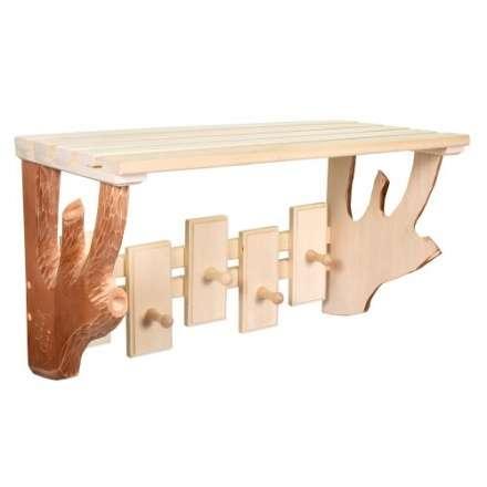 Полка-вешалка 5 крючков резная в Мозыре