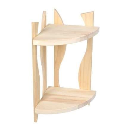 Полка угловая фигурная двухярусная 25х25х50 см из лиственных пород купить в Мозыре