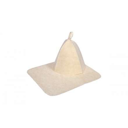 Набор из двух предметов (Шапка, коврик) белый 41217 в Мозыре