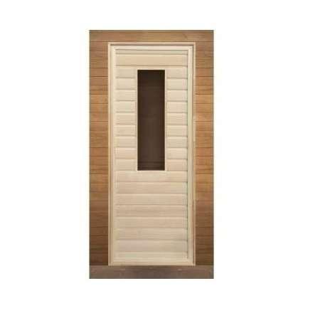 Дверь для бани липа прямоугольное стекло (кор. осина) 1900x700 (без петель) купить в Мозыре