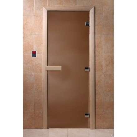 Дверь для бани Doorwood Теплая ночь 2100x800 (стекло 8 мм, 3 петли) в Мозыре