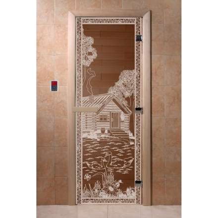 Дверь для бани Doorwood Бронза 1900x700 (стекло 10 мм, 3 петли) в Мозыре