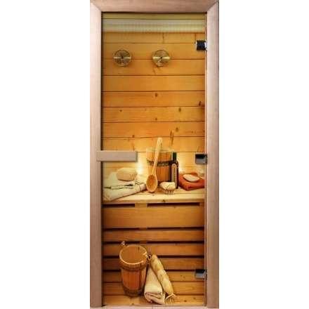 Дверь для сауны Doorwood с фотопечатью A033 1900x700 в Мозыре