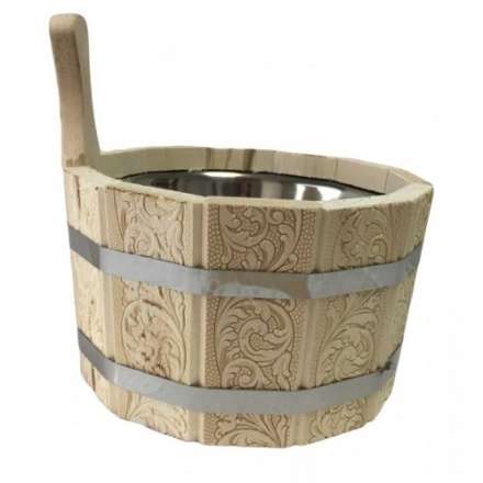 Ушат шайка 3л с нержавеющей вставкой (ЛТ-10) с тиснением Цветы купить в Мозыре