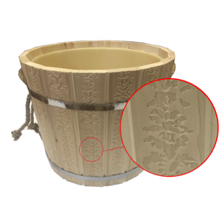 Запарник для бани 16л с пластиковым вкладышем ПЛ-43 с тиснением Цветы купить в Мозыре