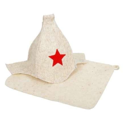 Набор из двух предметов (Шапка Будёновка белая, коврик) 41128 в Мозыре