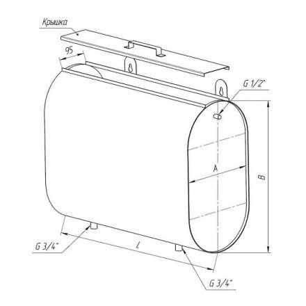 Бак Ferrum Комфорт для теплообменника горизонт. эллипс 95 л в Мозыре