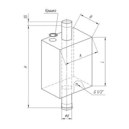 Бак Ferrum Комфорт прямоугольный на трубе 73 л в Мозыре