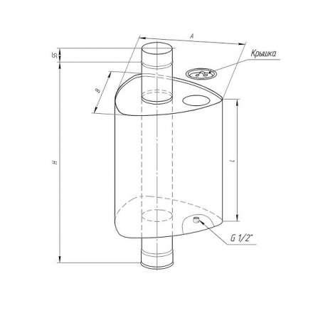Бак Ferrum Комфорт треугольный на трубе 55 л в Мозыре