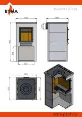 Недорогая печь-камин со стеклом ЭТНА (ДТ-4С) ? 115 мм для дома и дачи Амазонка бай фото в Мозыре