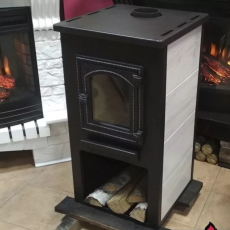 Недорогая печь-камин со стеклом ЭТНА (ДТ-4С) ? 115 мм для дома и дачи Амазонка бай фото в Мозыре