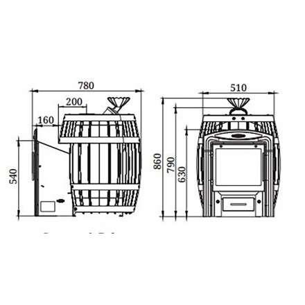 Печь для бани Термофор Саяны II Carbon Витра ЗК в Мозыре