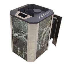 Печь Пегас 16 панорама в камне змеевик в Мозыре