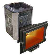 Печь Пегас 16 панорама в камне змеевик Амазонка бай фото в Мозыре