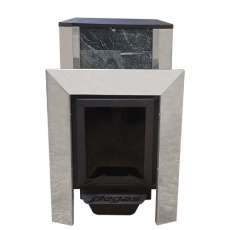 Печь Пегас 16 со стеклом в камне змеевик в Мозыре