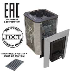 Печь Пегас 16 нерж со стеклом в камне змеевик в Мозыре