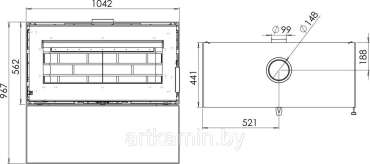 Печь-камин Мета-Бел АОТ 10.0-05 Монблан в Мозыре