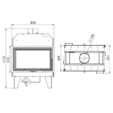 Топка каминная Мета-Бел ТКТ 10.0-05 (в модификации Аврора С2) в Мозыре