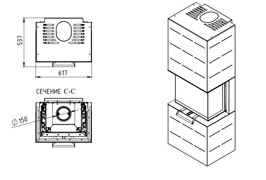Печь-камин АОТ 7.0-01 в модификации Селена 7 в Мозыре