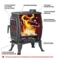 Печь-камин Везувий ВХ-05 Антрацит в Мозыре