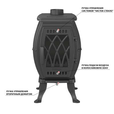 Печь-камин Везувий ВХ-09 Антрацит в Мозыре