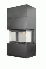 Камин Родос 800 ЧЕРНЫЙ шамот белый в Мозыре