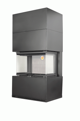 Камин Родос 800 ЧЕРНЫЙ шамот белый в Мозыре