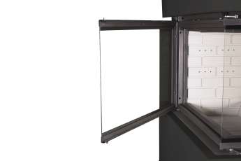 Камин Родос 900 ЧЕРНЫЙ, шамот белый в Мозыре