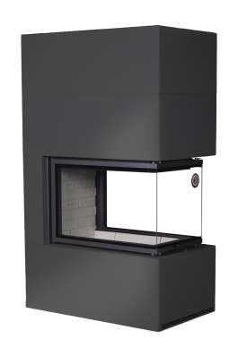 Камин Родос 900 ЧЕРНЫЙ, шамот белый в Мозыре