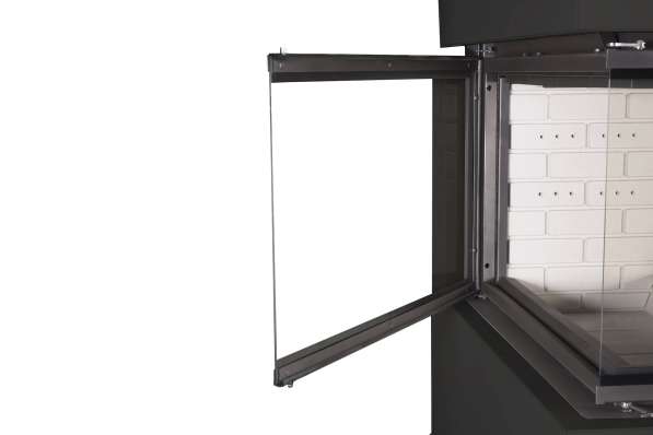 Камин Родос 900 ЧЕРНЫЙ, шамот белый в Мозыре