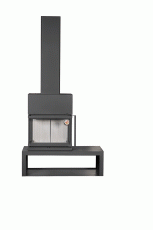 Камин МАДРИД на дровнике Гигант слева черный\белый шамот в Мозыре