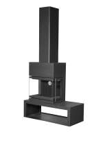 Камин МАДРИД на дровнике Гигант слева черный\белый шамот в Мозыре