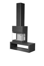 Камин МАДРИД на дровнике Гигант слева черный\белый шамот в Мозыре