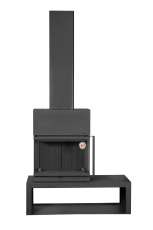 Камин МАДРИД на дровнике Гигант слева черный\белый шамот в Мозыре