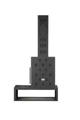 Камин МАДРИД на дровнике Гигант слева черный\белый шамот в Мозыре