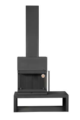 Камин МАДРИД на дровнике Гигант слева черный\белый шамот в Мозыре