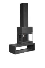 Камин МАДРИД на дровнике Гигант справа черный\белый шамот в Мозыре