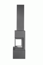 Камин МАДРИД на дровнике Гигант справа черный\белый шамот в Мозыре