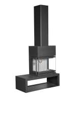 Камин МАДРИД на дровнике Гигант справа черный\белый шамот в Мозыре