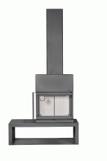 Камин МАДРИД на дровнике Гигант справа черный\белый шамот в Мозыре